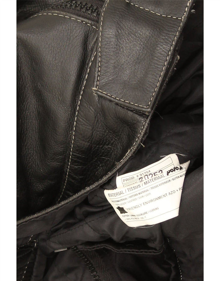 POLO ženska kožna trkaća jakna UK 14 Srednja crna koža