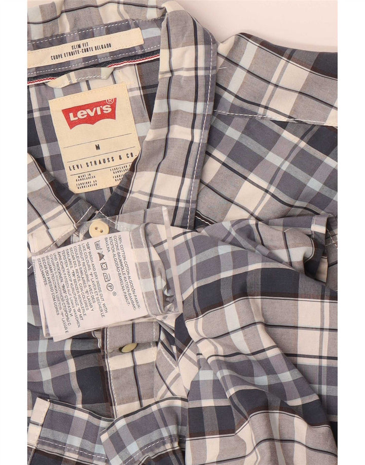 Levi's muška uska košulja kratkih rukava Srednje plavi karirani pamuk