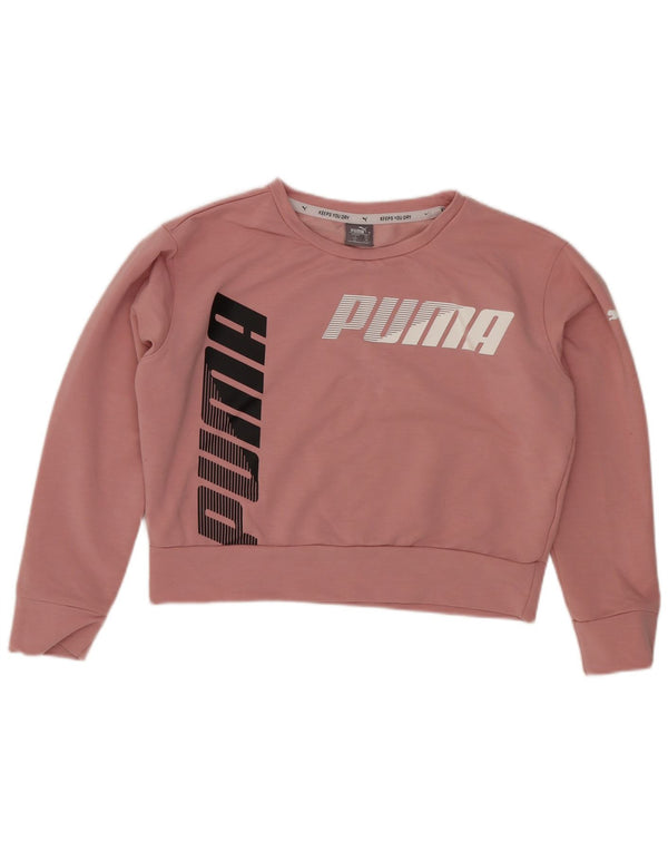 Puma Girls Crop Graphic Sweatshirt Džemper 9-10 godina, ružičasti pamuk