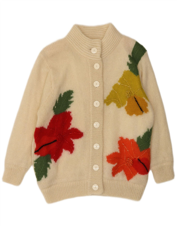 BIBO ženski kardigan džemper jedne veličine od bijele cvjetne vune