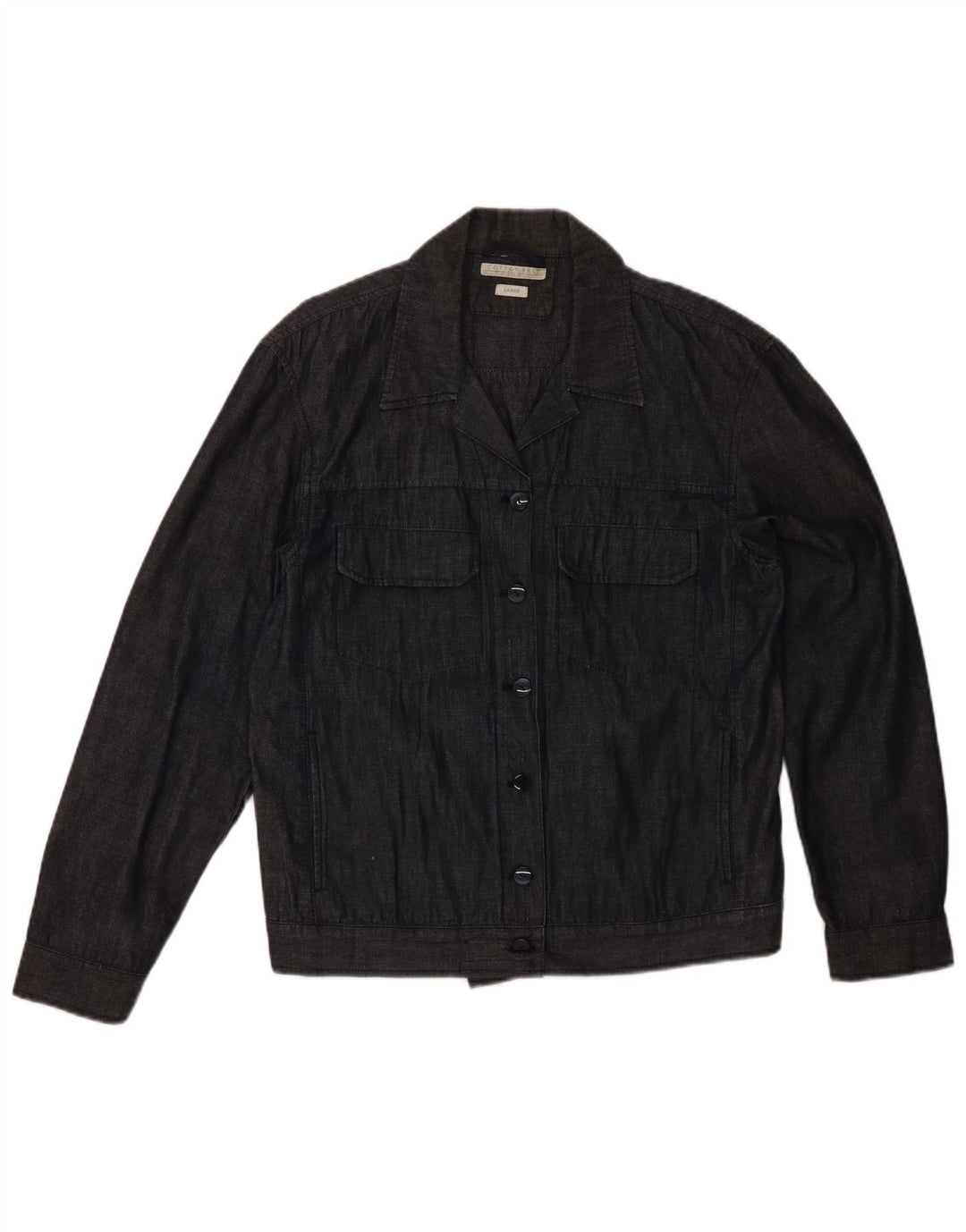 COTTON BELT Womens Bomber Jacket UK 16 Large Black Cotton