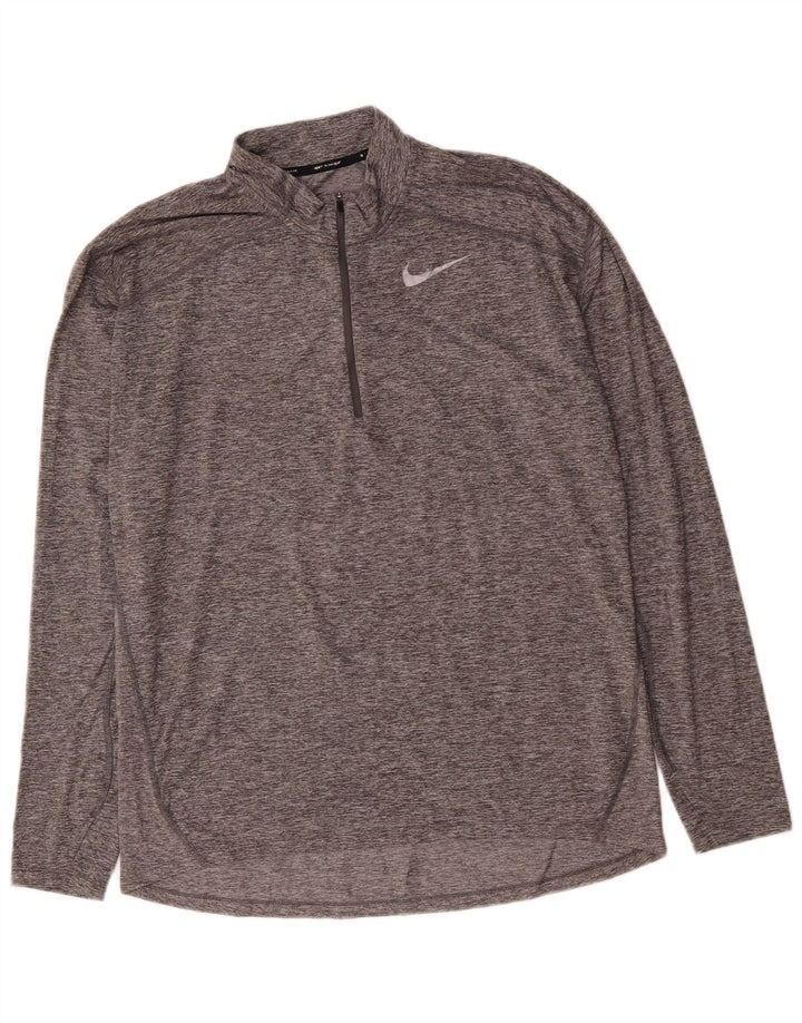 NIKE Muška pulover trenirka Dri Fit s patentnim izrezom, velika siva trenirka