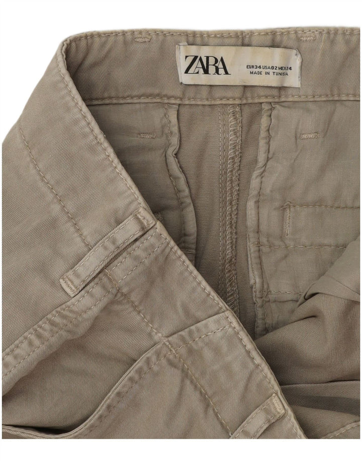 ZARA Ženske Joggers Cargo Hlače EU 34 2XS W30 L26 Kaki