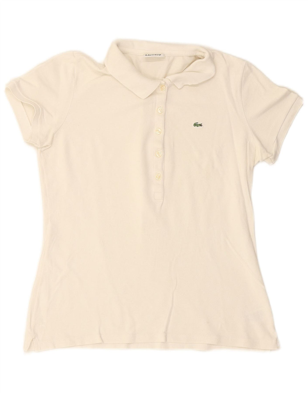 LACOSTE ženska polo majica, velika bijela pamučna veličina 44