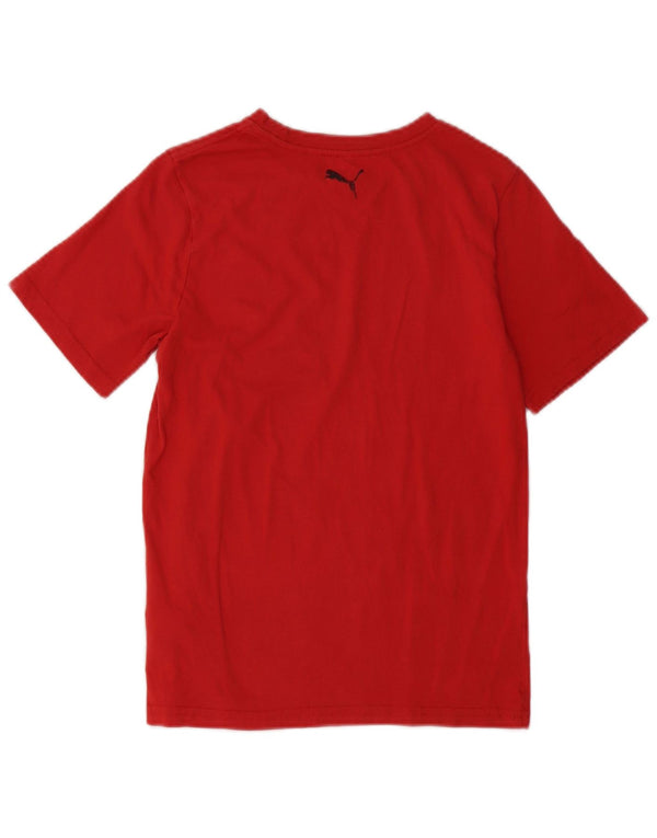 PUMA Boys Graphic T-Shirt Top 10-11 Years Medium Red Pamuk