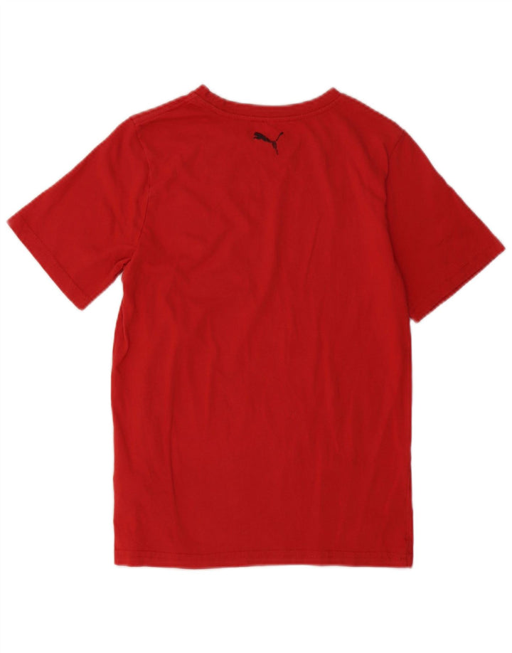 PUMA Boys Graphic T-Shirt Top 10-11 Years Medium Red Pamuk