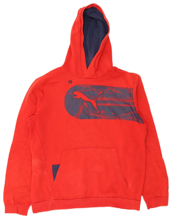 Puma Boys Graphic Hoodie Džemper 15-16 godina 2XL crveni pamuk