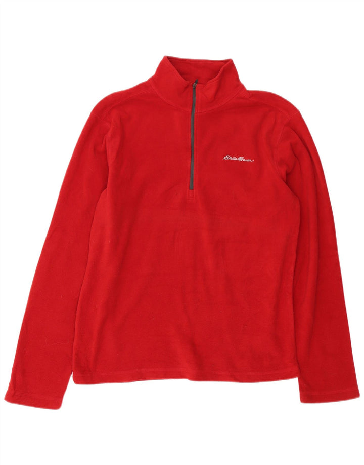 Eddie Bauer Muški džemper od flisa s patentnim izrezom Mali crveni poliester