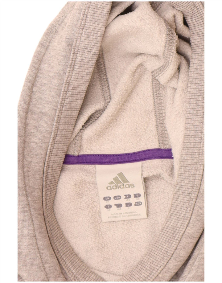 Ženska majica s kapuljačom Adidas UK 12 Srednje siva