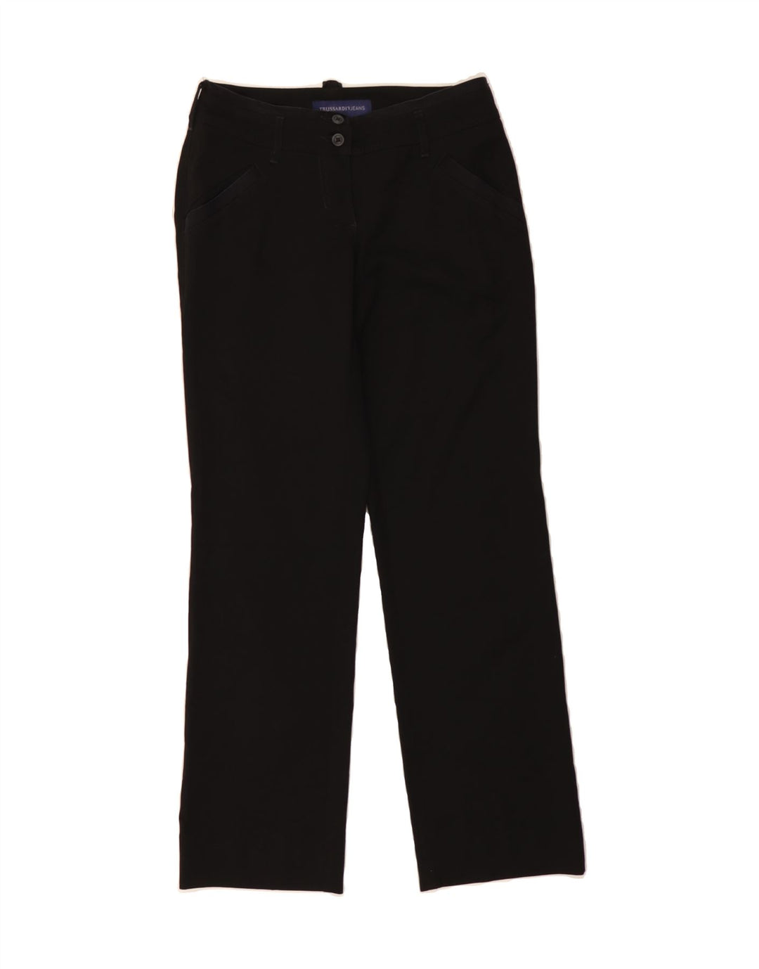 TRUSSARDI Womens Straight Casual Trousers EU 40 Medium W30  Black Vintage Trussardi and Second-Hand Trussardi from Messina Hembry 