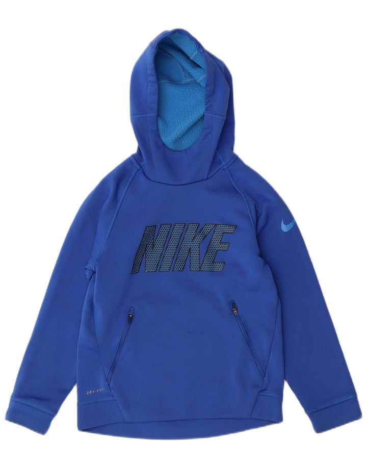 NIKE Boys Dri Fit Graphic majica s kapuljačom 8-9 godina, mali plavi poliester