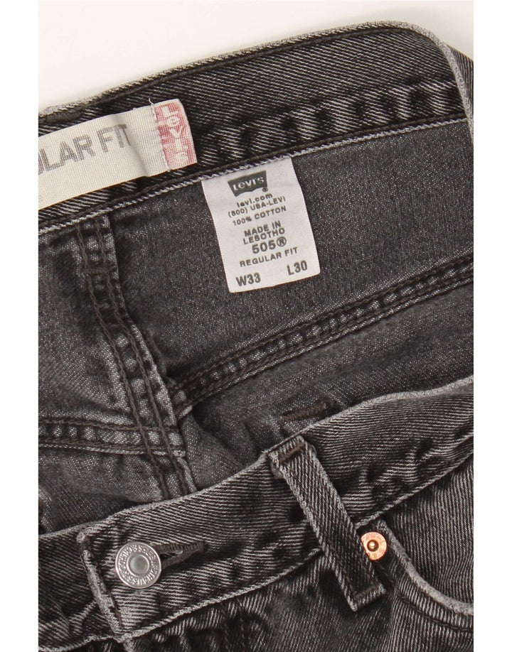 Levi's muške 505 ravne traperice regularnog kroja W33 L30 sivi pamuk