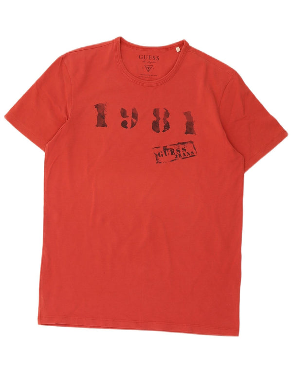 Guess ženska majica kratkih rukava s grafičkim motivima UK 18 XL, crveni pamuk