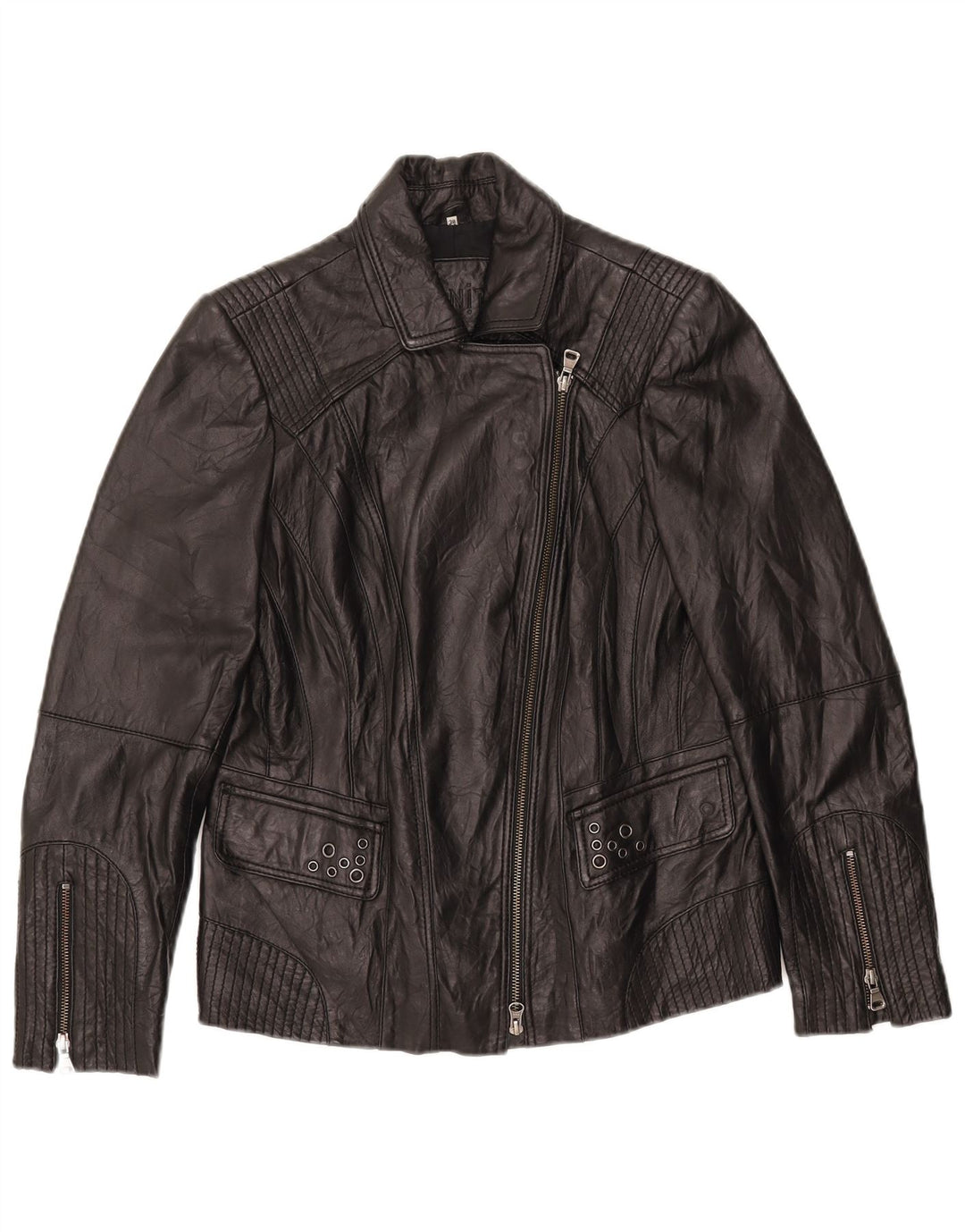 BONITA ženska kožna biciklistička jakna EU 38 srednje crna janjeća koža