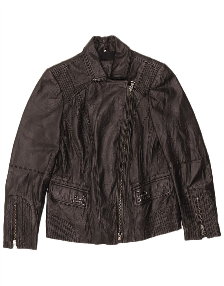 BONITA ženska kožna biciklistička jakna EU 38 srednje crna janjeća koža