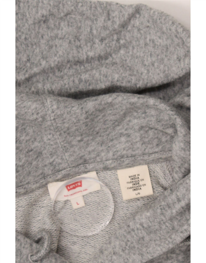 LEVI'S Mens Graphic Hoodie Jumper Large Grey Cotton Vintage Levi's and Second-Hand Levi's from Messina Hembry 