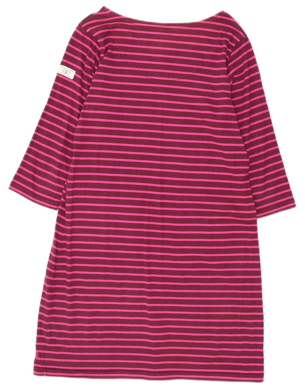 Joules ženska majica kratkih rukava 3/4 rukava UK 18 XL bordo prugasti pamuk