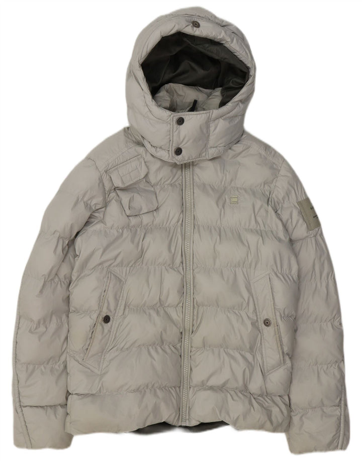 G-STAR muška podstavljena jakna s kapuljačom UK 38 srednje sivi poliester