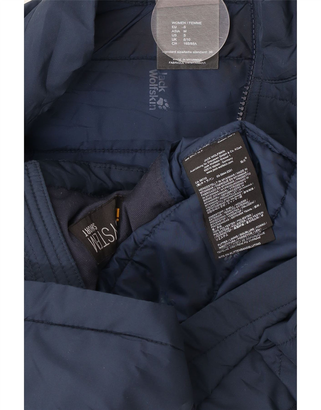 Jack Wolfskin Ženska podstavljena jakna UK 8/10 Mala tamnoplava poliester