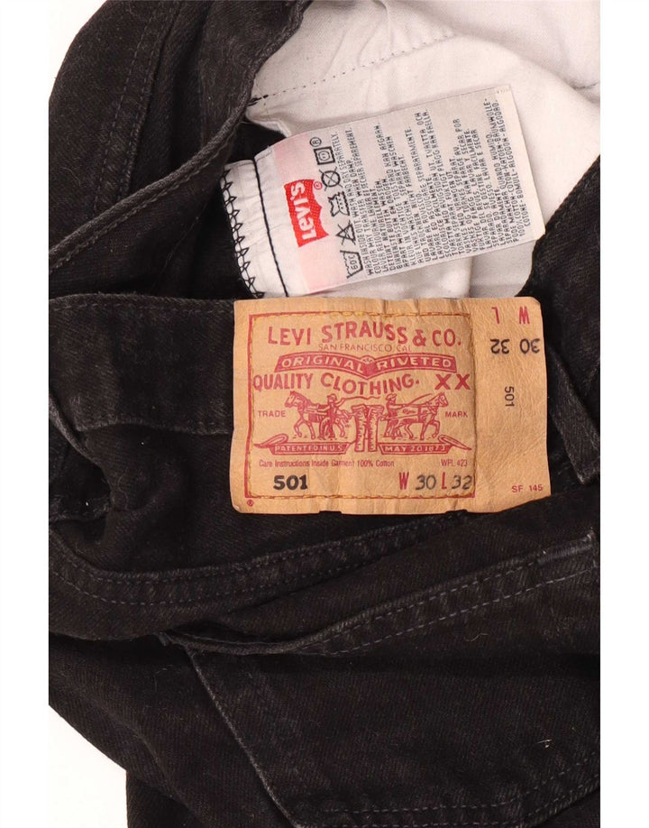 Levi's muške 501 ravne traperice W30 L32 crni pamuk