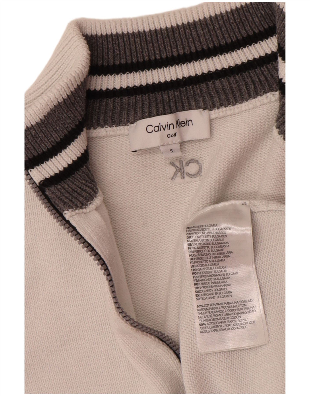 Calvin Klein muški džemper s izrezom i malim bijelim pamukom
