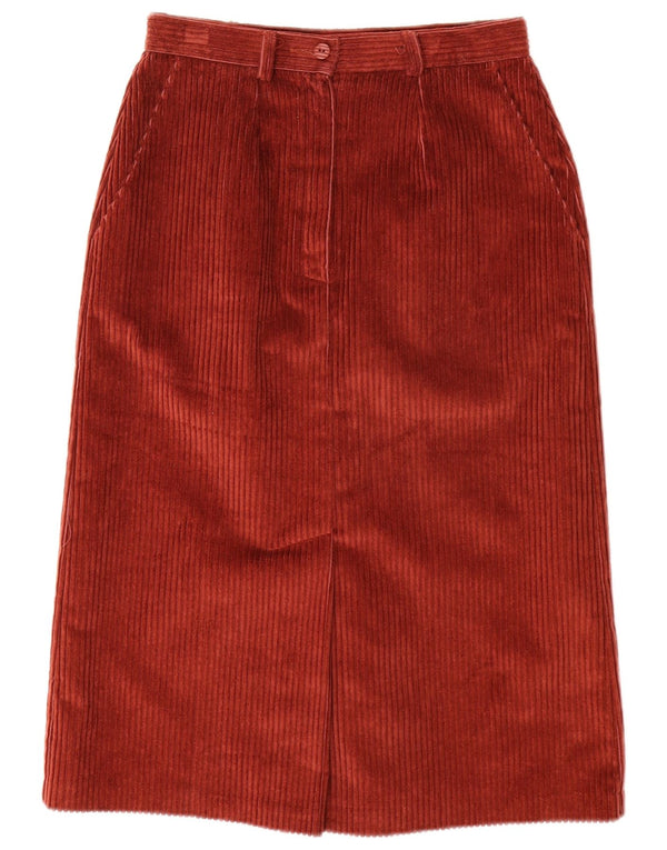 VINTAGE ženska suknja od samta UK 12 srednje W27 kestenjasti pamuk