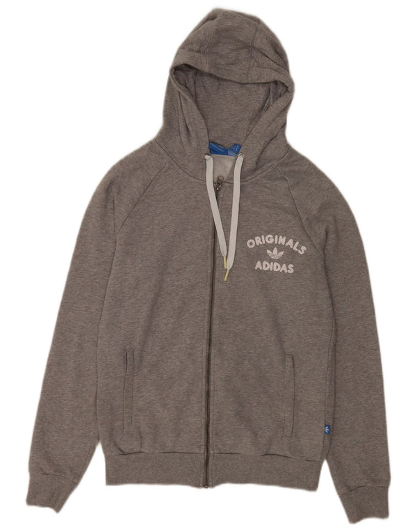 Adidas ženski pulover s kapuljačom s patentnim zatvaračem UK 14 srednje sivi pamuk