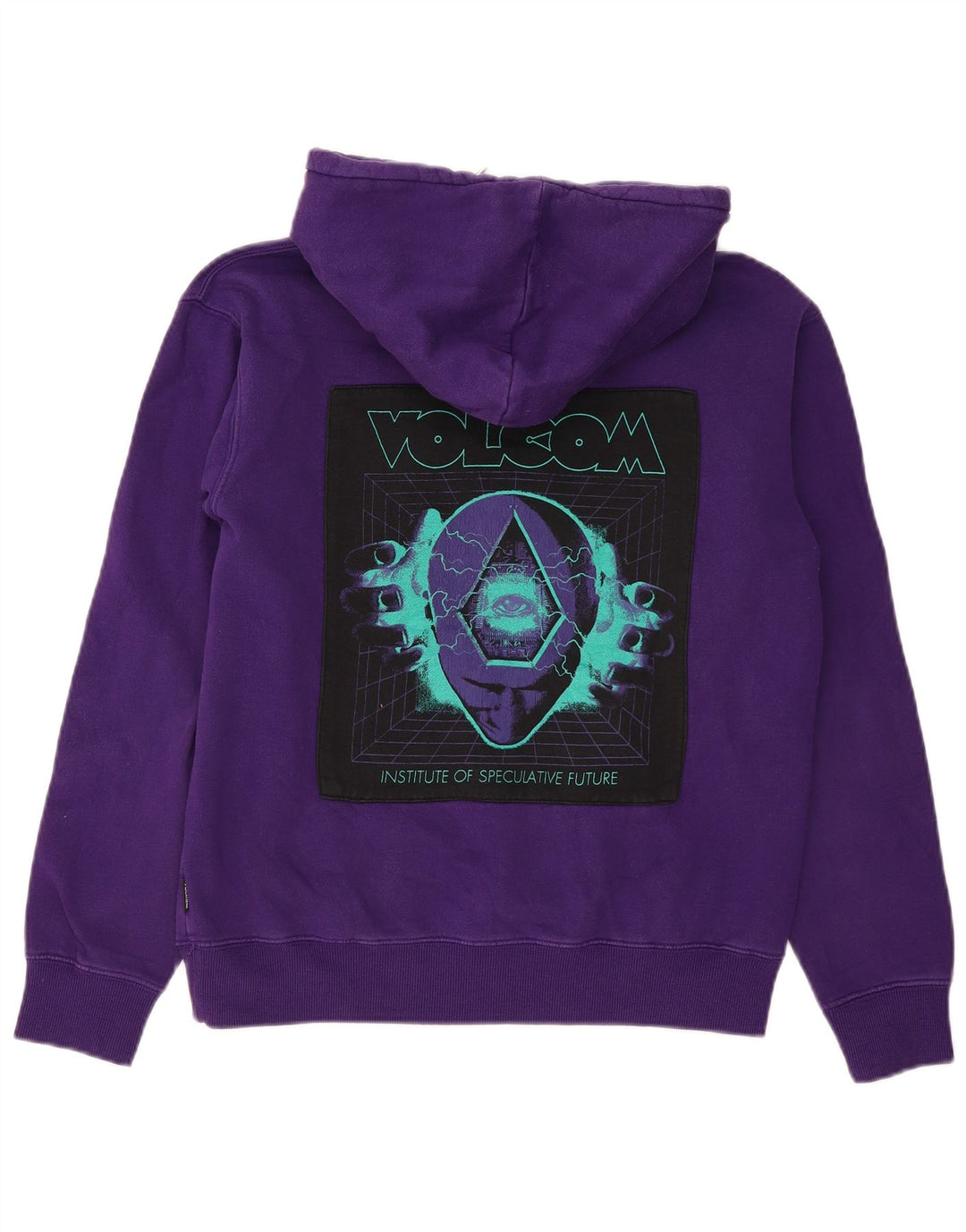 VOLCOM Ženska prekomjerna majica s kapuljačom s grafičkim motivima UK 10 Mala ljubičasta