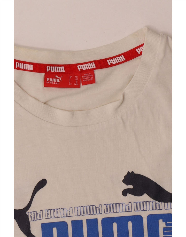 Puma Boys Graphic T-Shirt Top 15-16 Years White