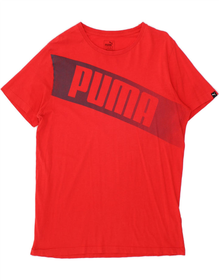 PUMA Mens Graphic T-Shirt Top Large Red Cotton Vintage Puma and Second-Hand Puma from Messina Hembry 