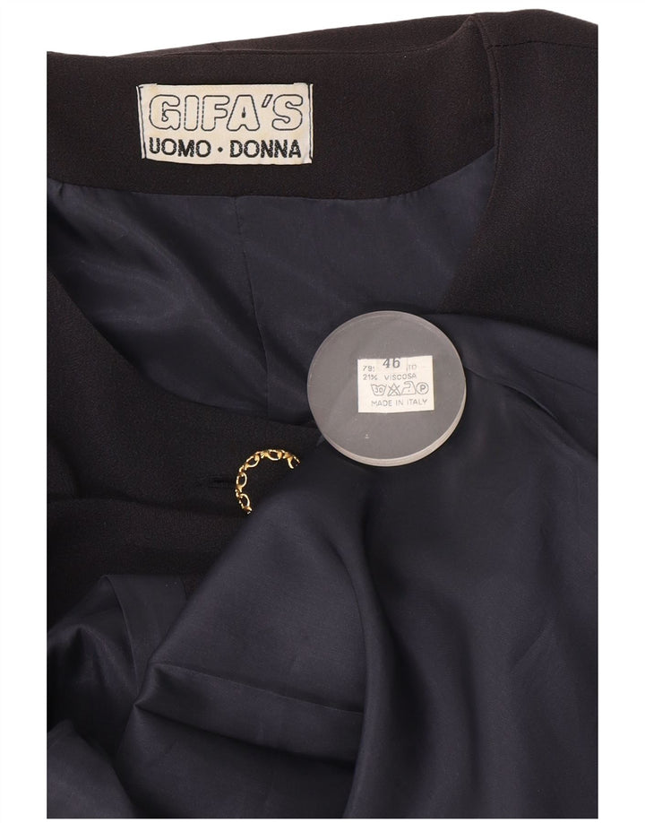 Vintage ženska duga jakna s 5 gumba IT 46 velika tamnoplava