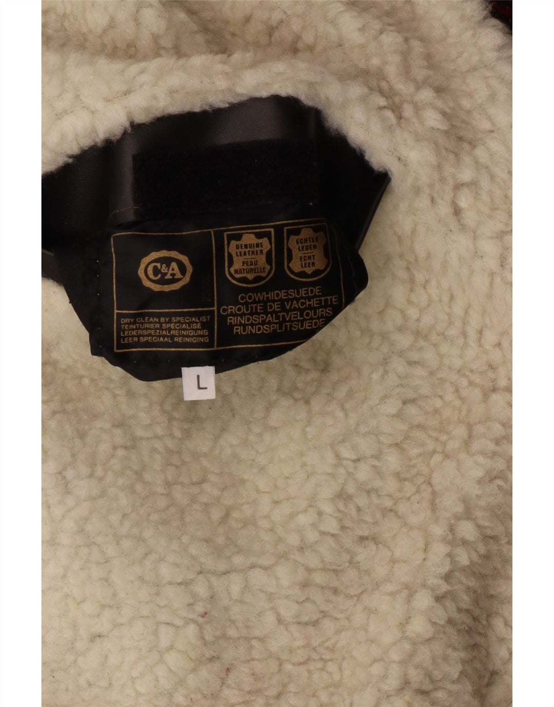 C&A muška šerpa antilop jakna UK 40 Large Red Fair Isle koža