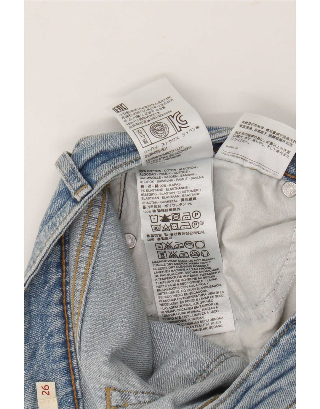 Levi's ženske 714 ravne traperice W26 L30 plavi pamuk