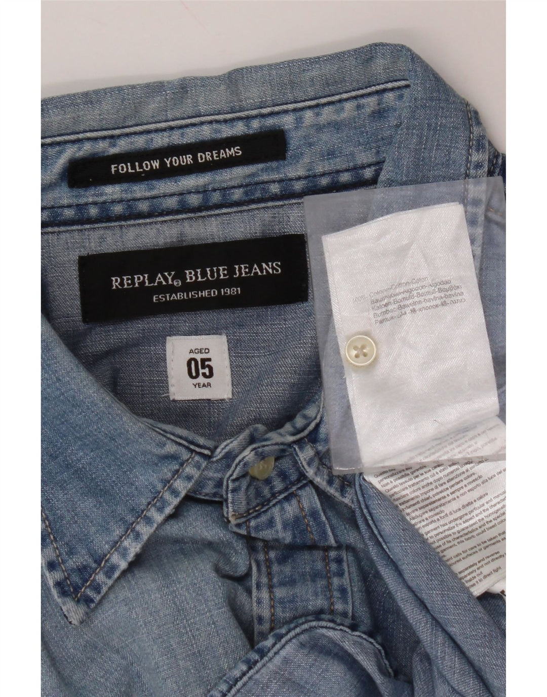 REPLAY muška traper košulja velika plava pamučna