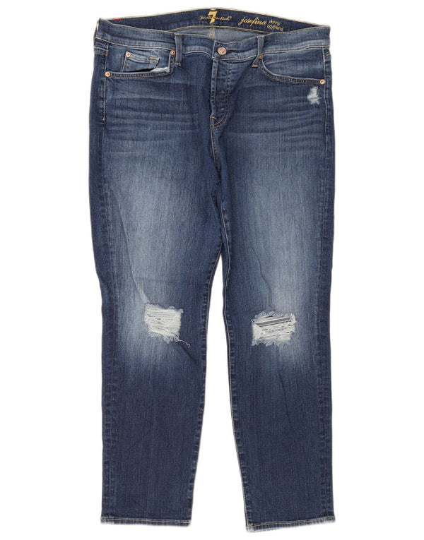7 For All Mankind Ženske Boyfriend kratke uske traperice W32 L26 Plave