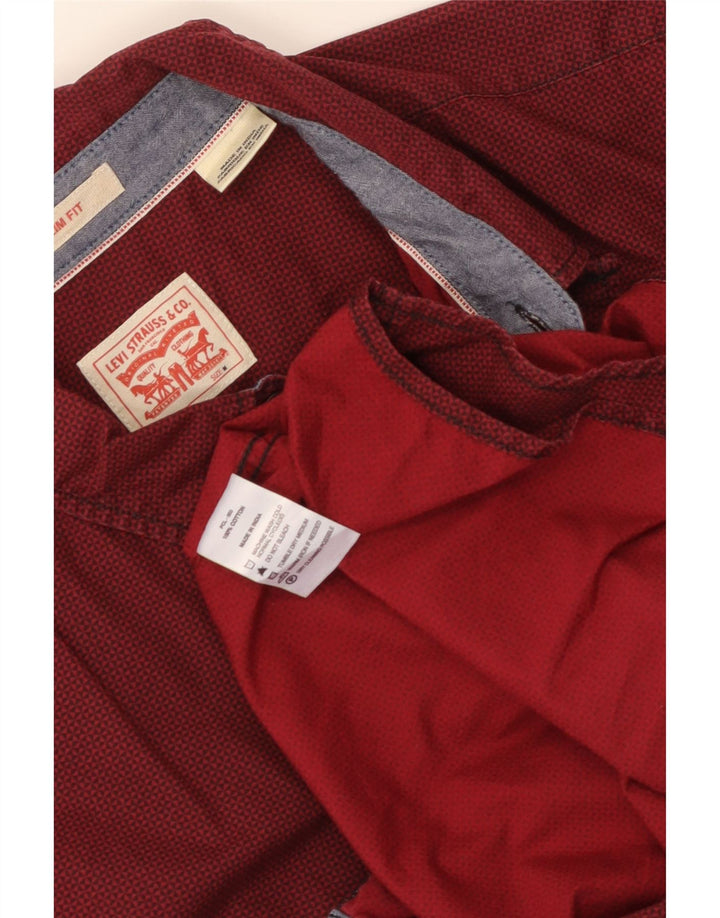 LEVI'S muška uska košulja, pamuk srednje crvene točke