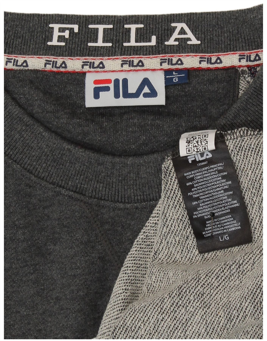Fila muška majica s grafičkim motivima, veliki sivi pamuk