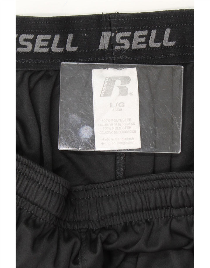 RUSSELL ATHLETIC Mens Sport Shorts Large Black Colourblock Polyester Vintage Russell Athletic and Second-Hand Russell Athletic from Messina Hembry 