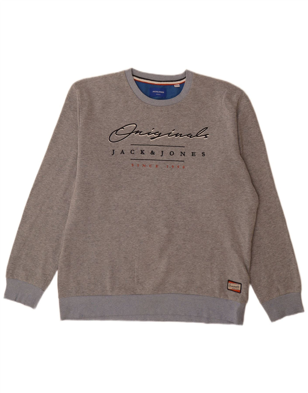 Jack & Jones muški džemper s grafičkim motivima 2XL sivi flekasti poliester