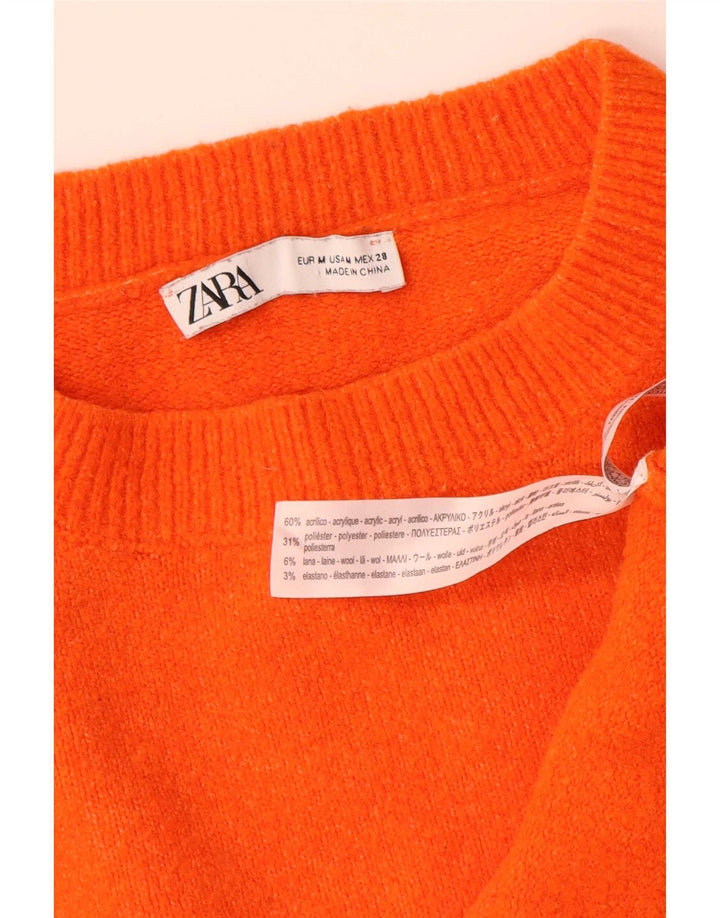 Zara ženski pulover s okruglim izrezom UK 14 Srednje narančasta akrilna