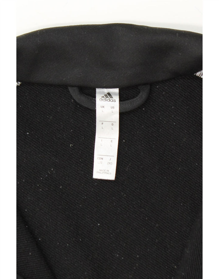 ADIDAS Mens Tracksuit Top Jacket Large Black Colourblock Polyester