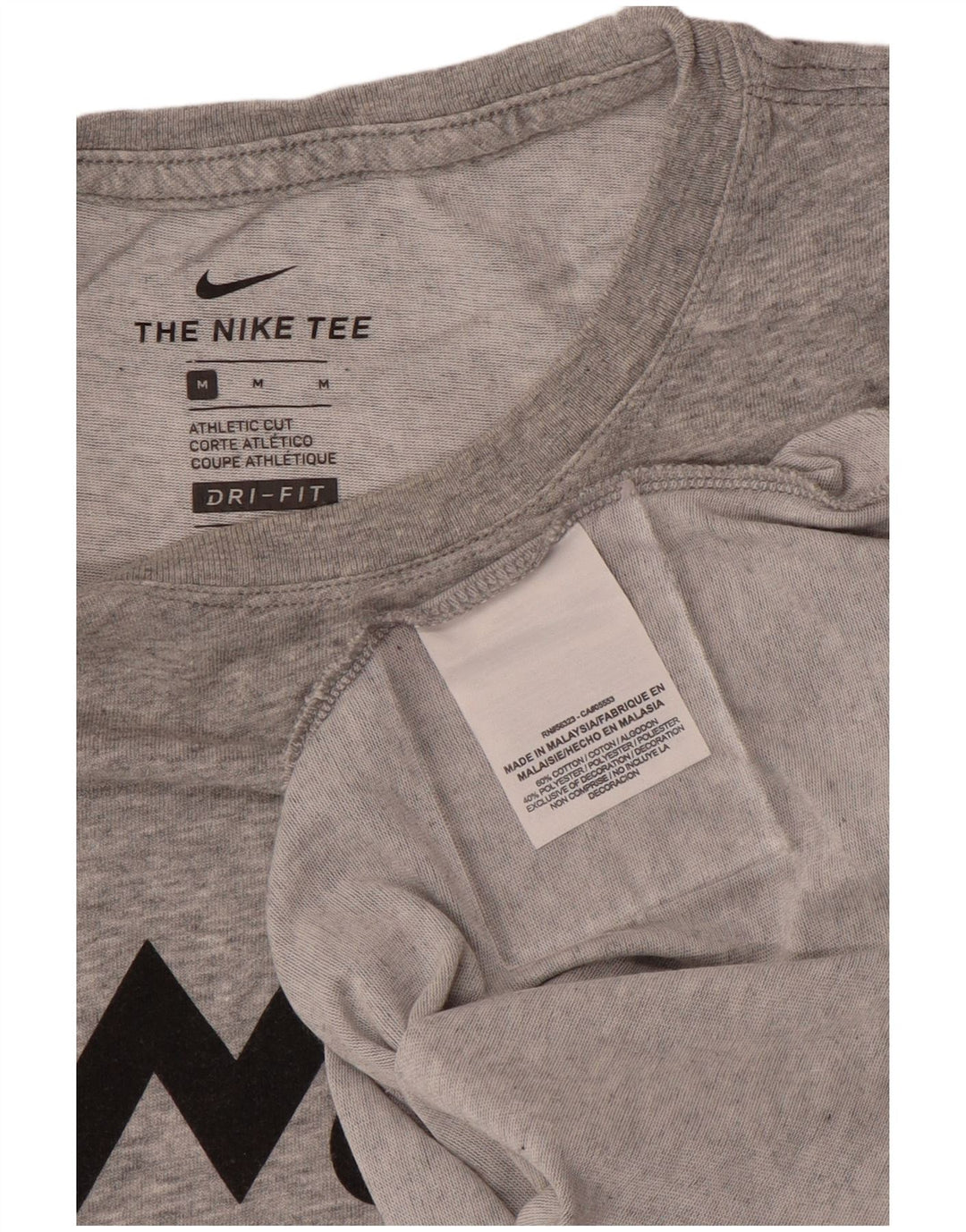 NIKE Ženska majica kratkih rukava Dri Fit Graphic Top UK 14 srednje sivi pamuk