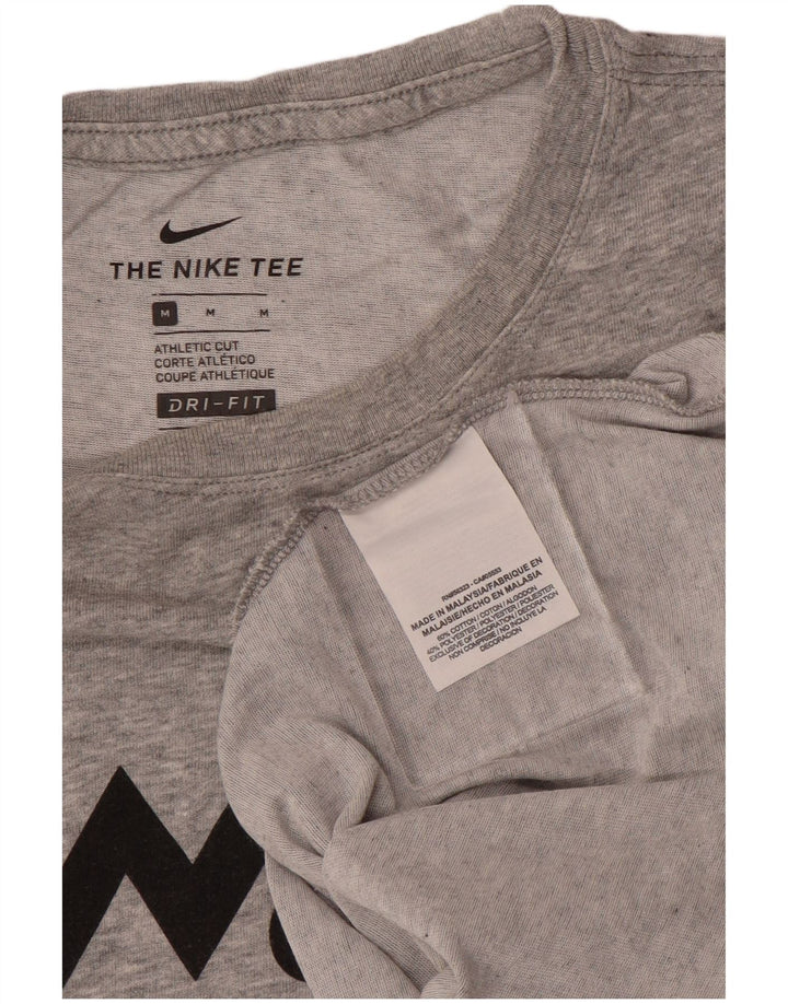 NIKE Ženska majica kratkih rukava Dri Fit Graphic Top UK 14 srednje sivi pamuk