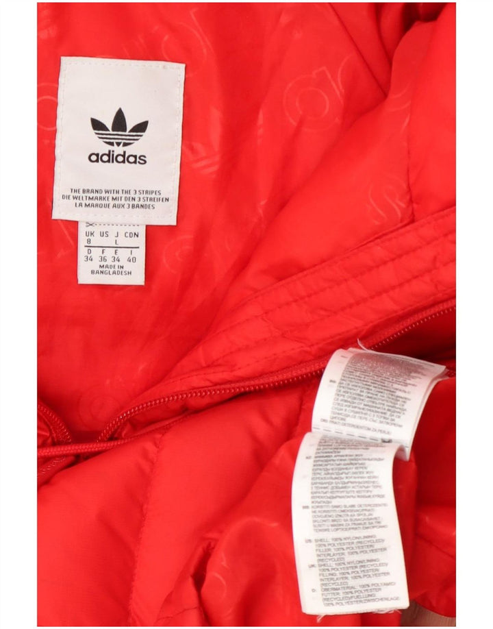 Adidas ženska podstavljena jakna s kapuljačom UK 8 Mala narančasta najlonska