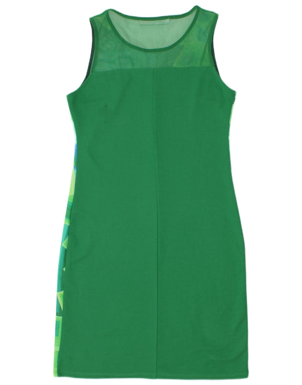 Desigual ženska plašt haljina bez rukava s grafičkim motivima UK 14 velika zelena geometrijska