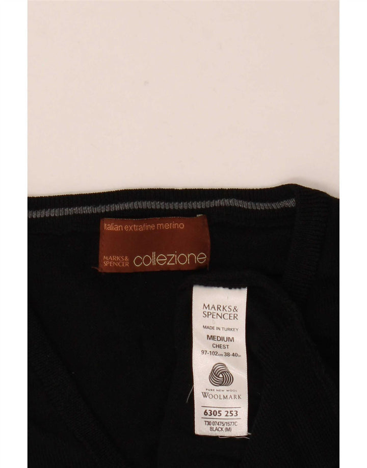 Marks & Spencer muška majica bez rukava Srednja crna merino vuna