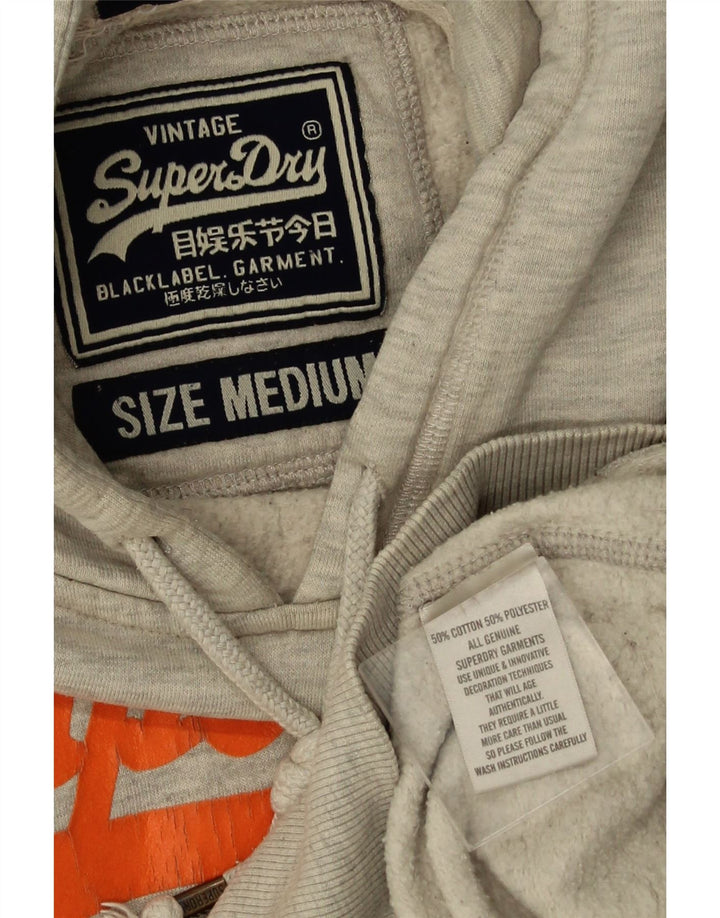 Superdry muška majica s kapuljačom s kapuljačom, srednje sivi pamuk