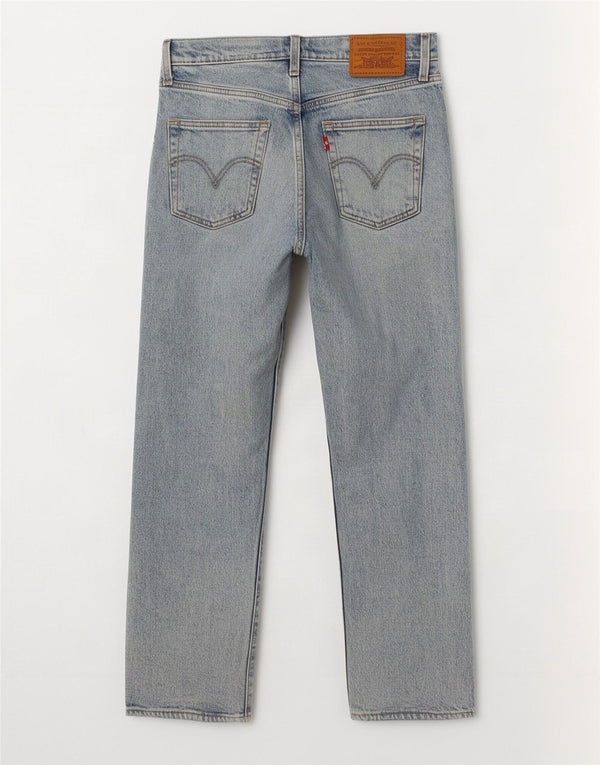 Levi's Womens Ribcage High Rise Straight Jeans W25 L27 Blue Cotton