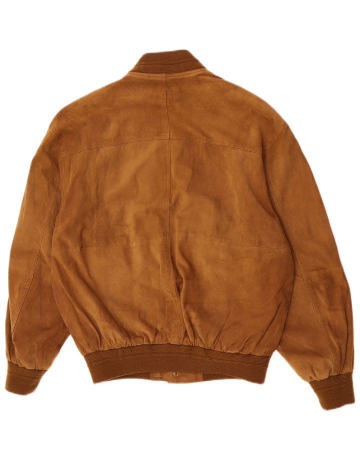Vintage muška bomber jakna od brušene kože IT 48 srednje smeđe kože