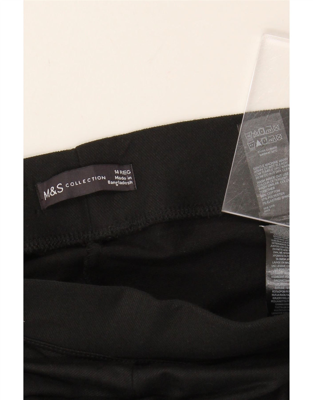 MARKS & SPENCER Womens Regular Tracksuit Trousers UK 14 Large Black Cotton Vintage Marks & Spencer and Second-Hand Marks & Spencer from Messina Hembry 